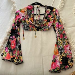 Luli Fama floral crop top
